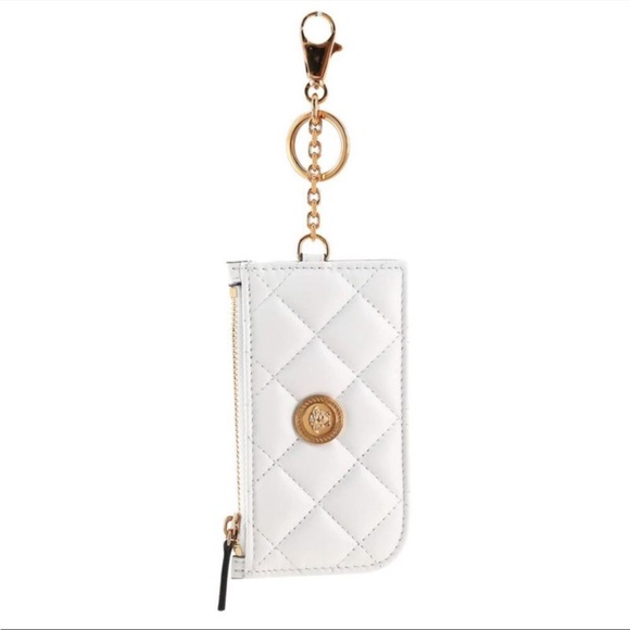 Versace Handbags - Versace medusa logo nappa leather zip up key chain card holder wallet